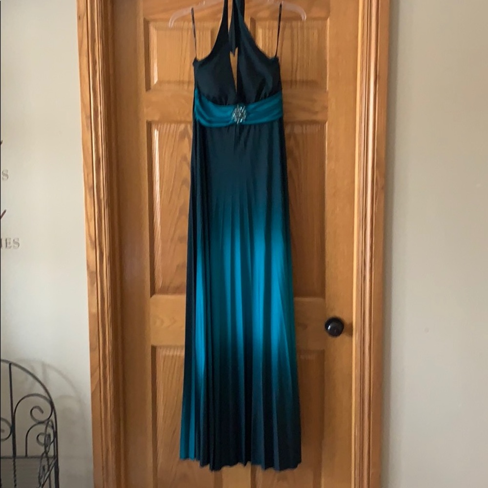 Teal halter dress, size Large